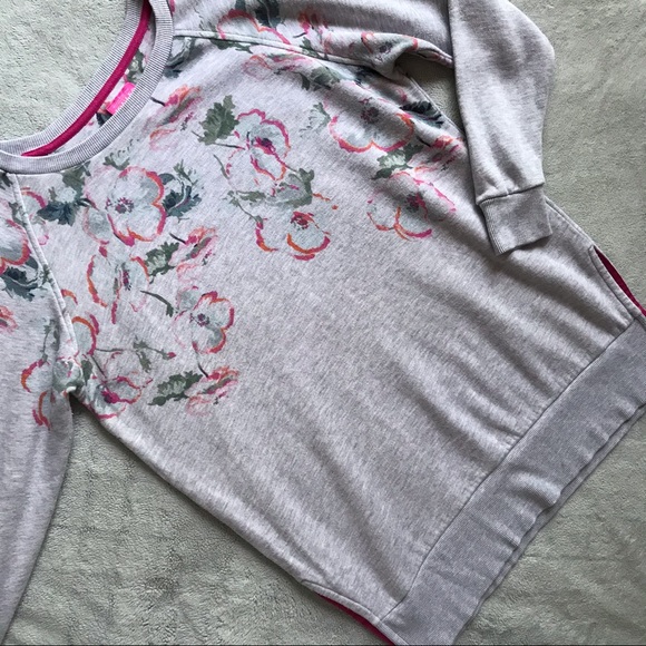 Joules Tops - Joules Lauralie Floral Grey Marl Poppy Sweatshirt